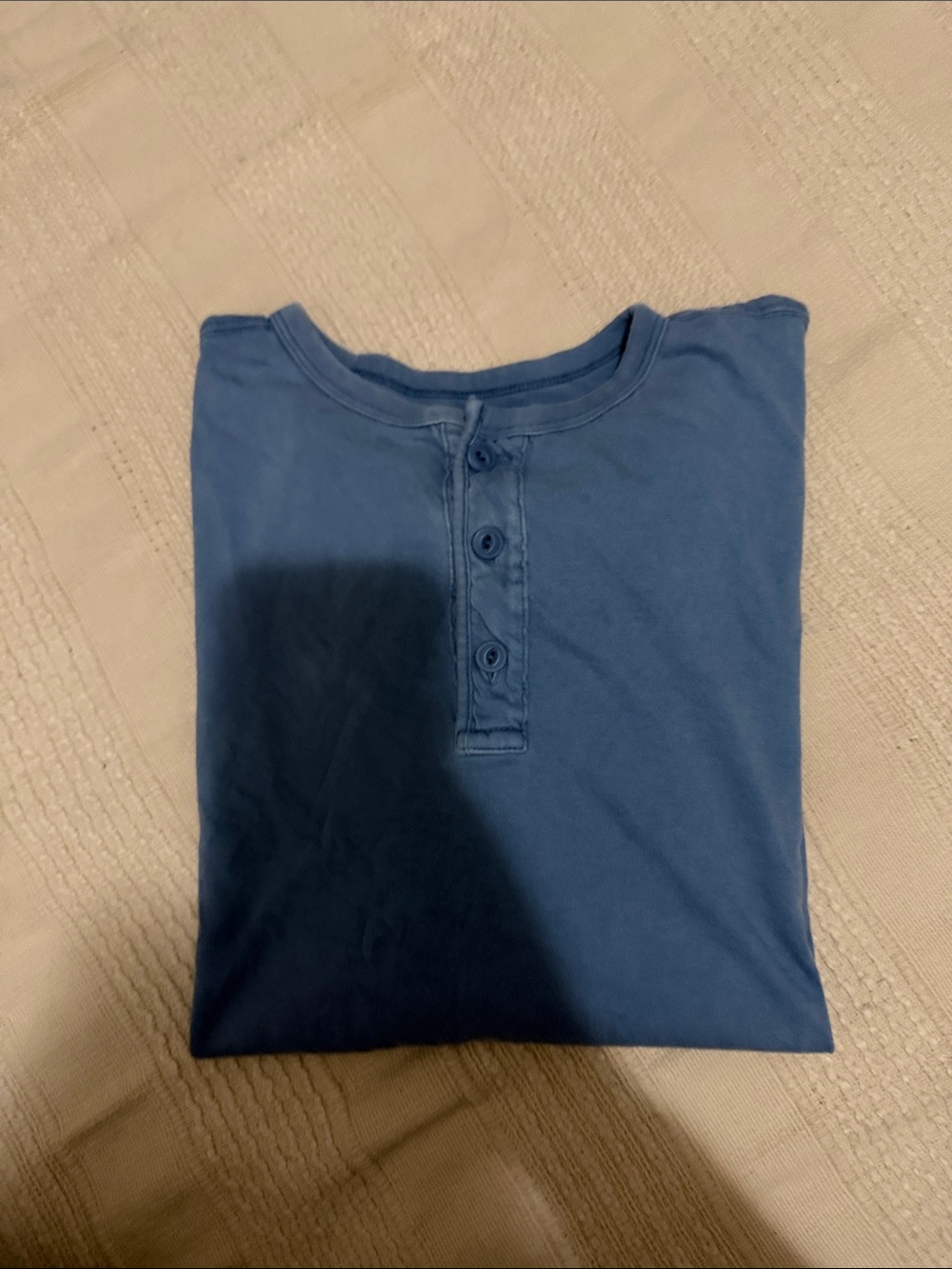 GAP Factory Boys Blue Henley Long Sleeve Tee